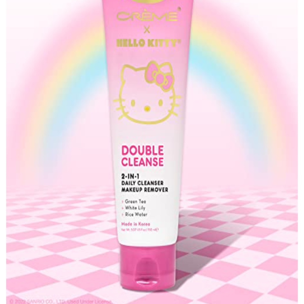 Hello kitty crème Double Cleanse Green Tea white Lily Rice water